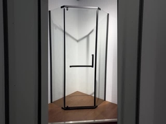 Quadrante de Esquina de Vidro Temperado Sala de Chuveiro Preto ISO9001