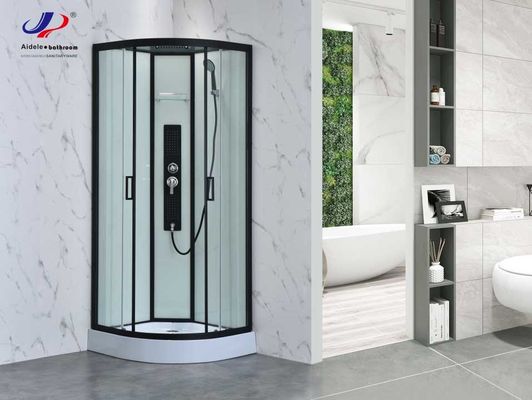 Sala de banho de design moderno com moldura preta e vidro temperado de 4/5mm com telhado de vidro