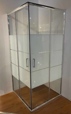 Bloco branco de vidro quadrado Tubos de chuveiro com moldura de alumínio cromado para banheiro moderno